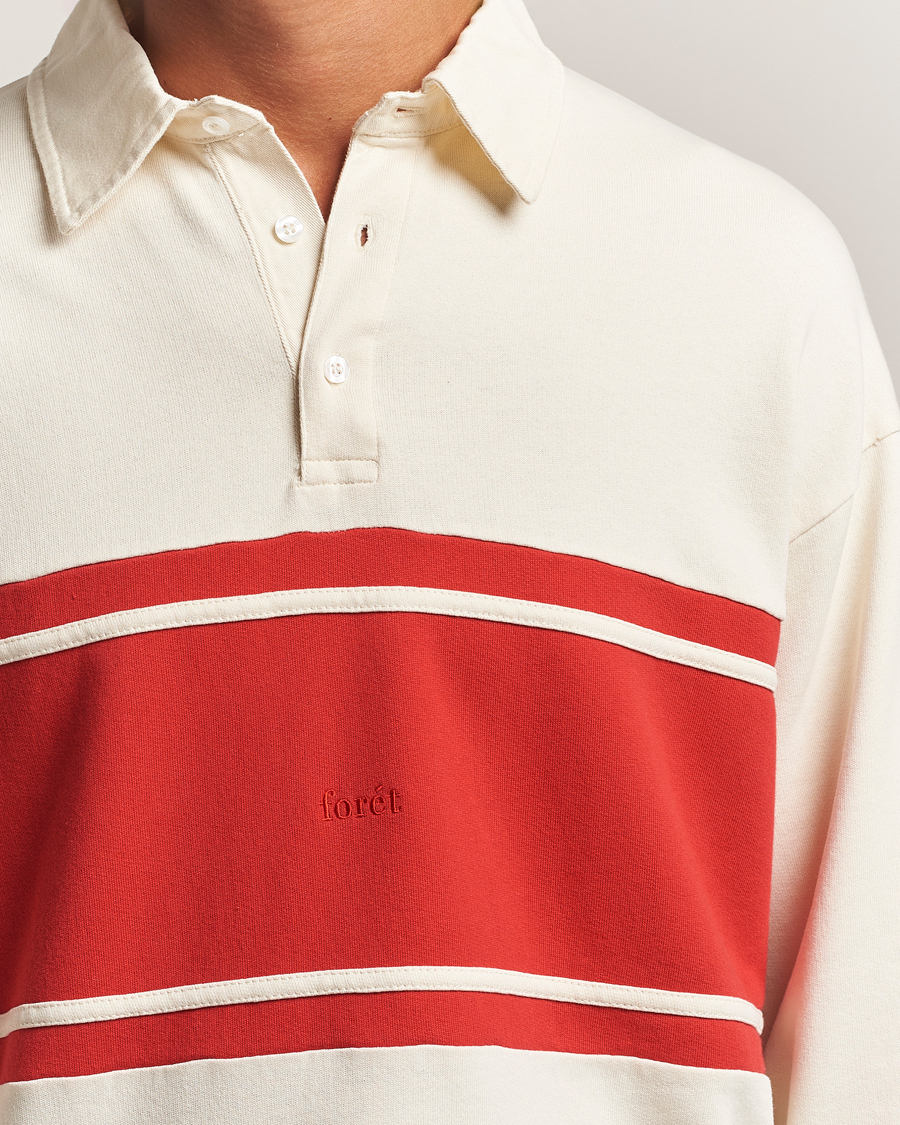 Men | Sweaters & Knitwear | Forét | Match Rugby Sweatshirt Cloud/Red