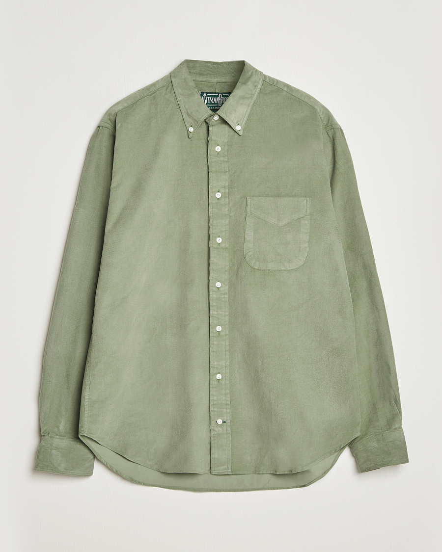 Men | Shirts | Gitman Vintage | Corduroy Button Down Shirt Sage