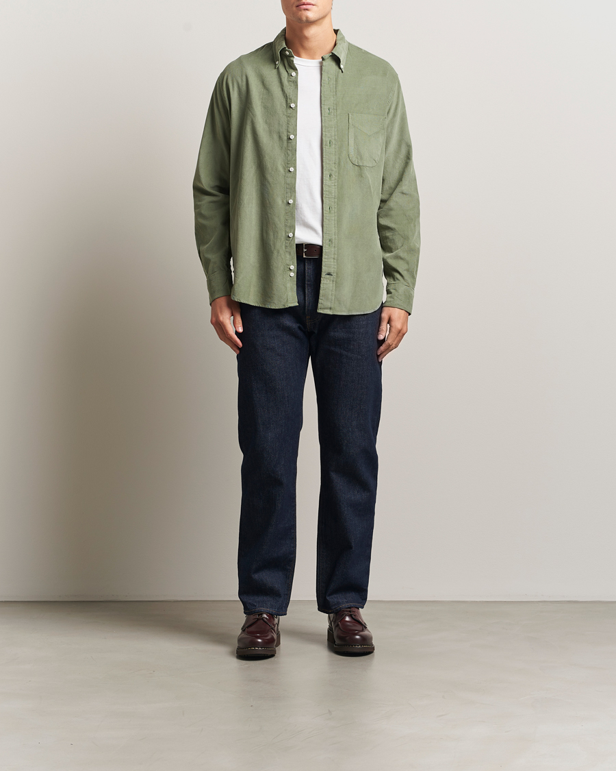 Men | Shirts | Gitman Vintage | Corduroy Button Down Shirt Sage