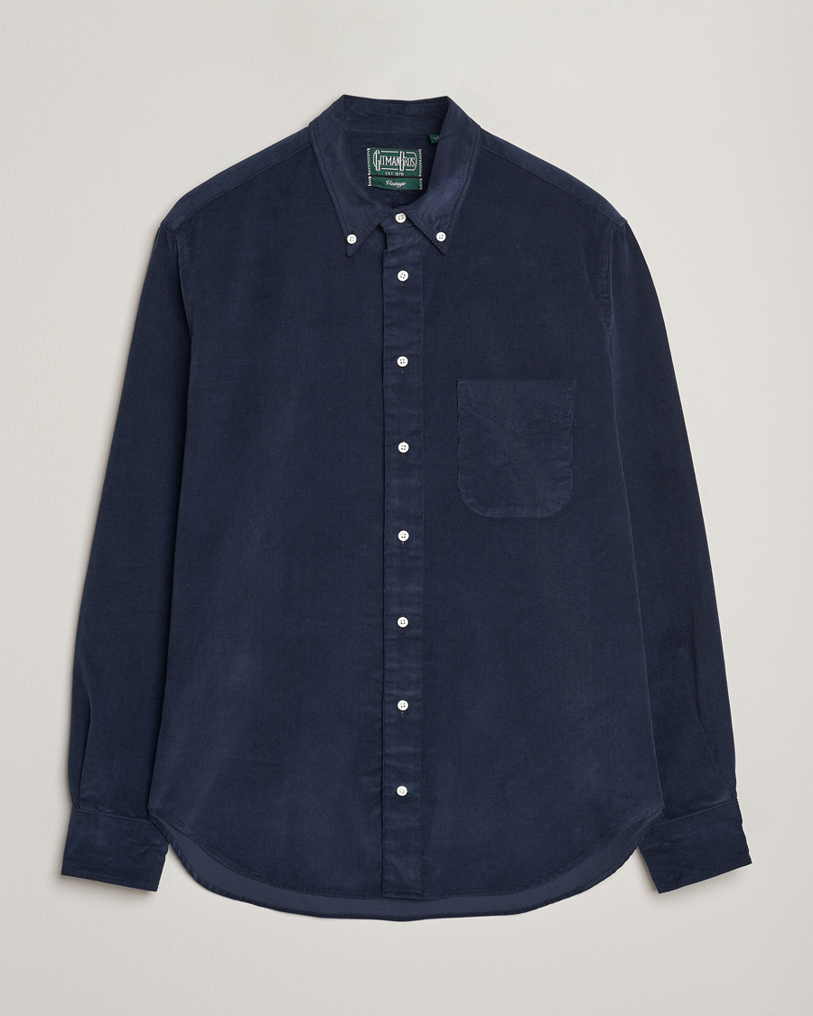 Men | Shirts | Gitman Vintage | Corduroy Button Down Shirt Navy