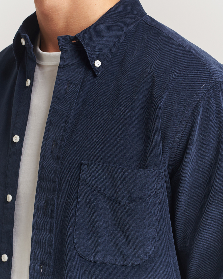 Men | Shirts | Gitman Vintage | Corduroy Button Down Shirt Navy