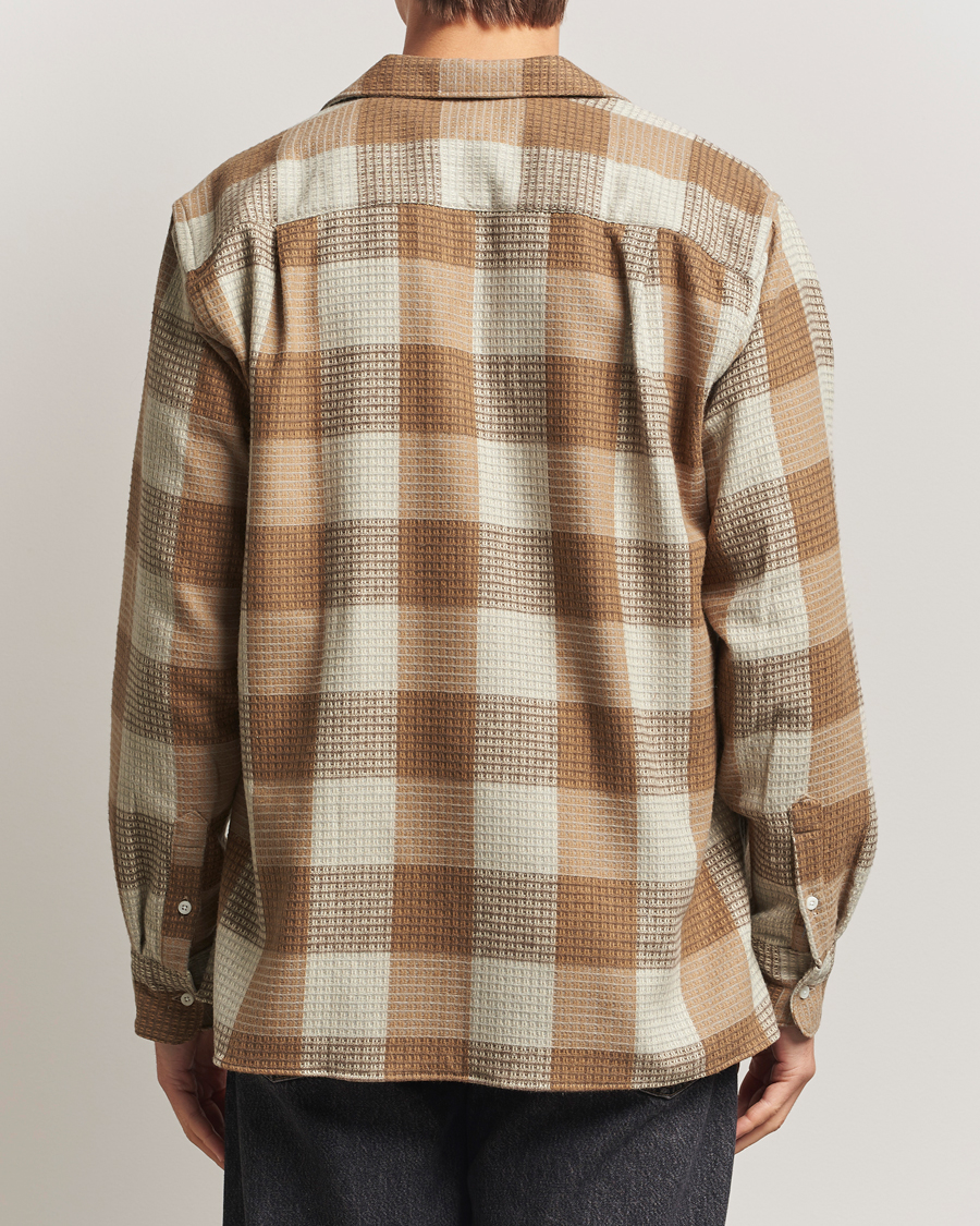 Men | Shirts | Gitman Vintage | Brushed Waffle Camp Shirt Brown Check