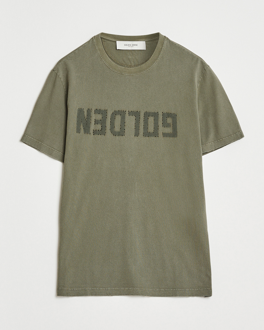Men | T-Shirts | Golden Goose | Cotton Logo T-Shirt Dusty Olive
