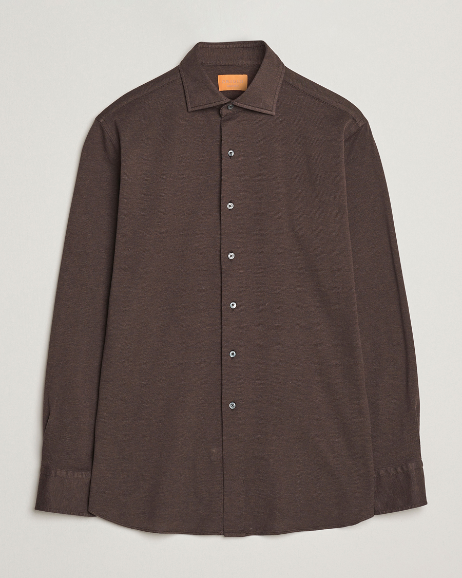 Men | Shirts | Grigio | Cotton Jersey Shirt Dark Brown