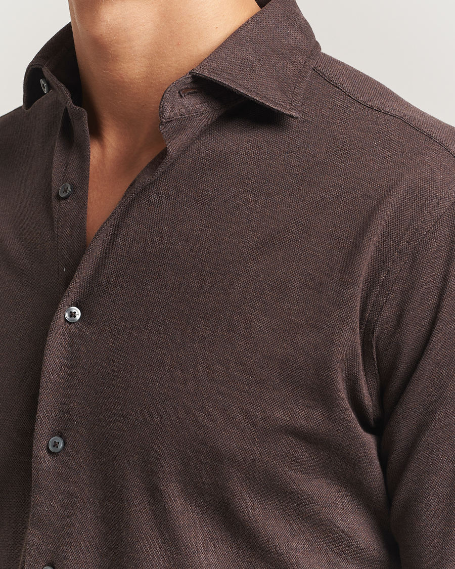 Men | Shirts | Grigio | Cotton Jersey Shirt Dark Brown