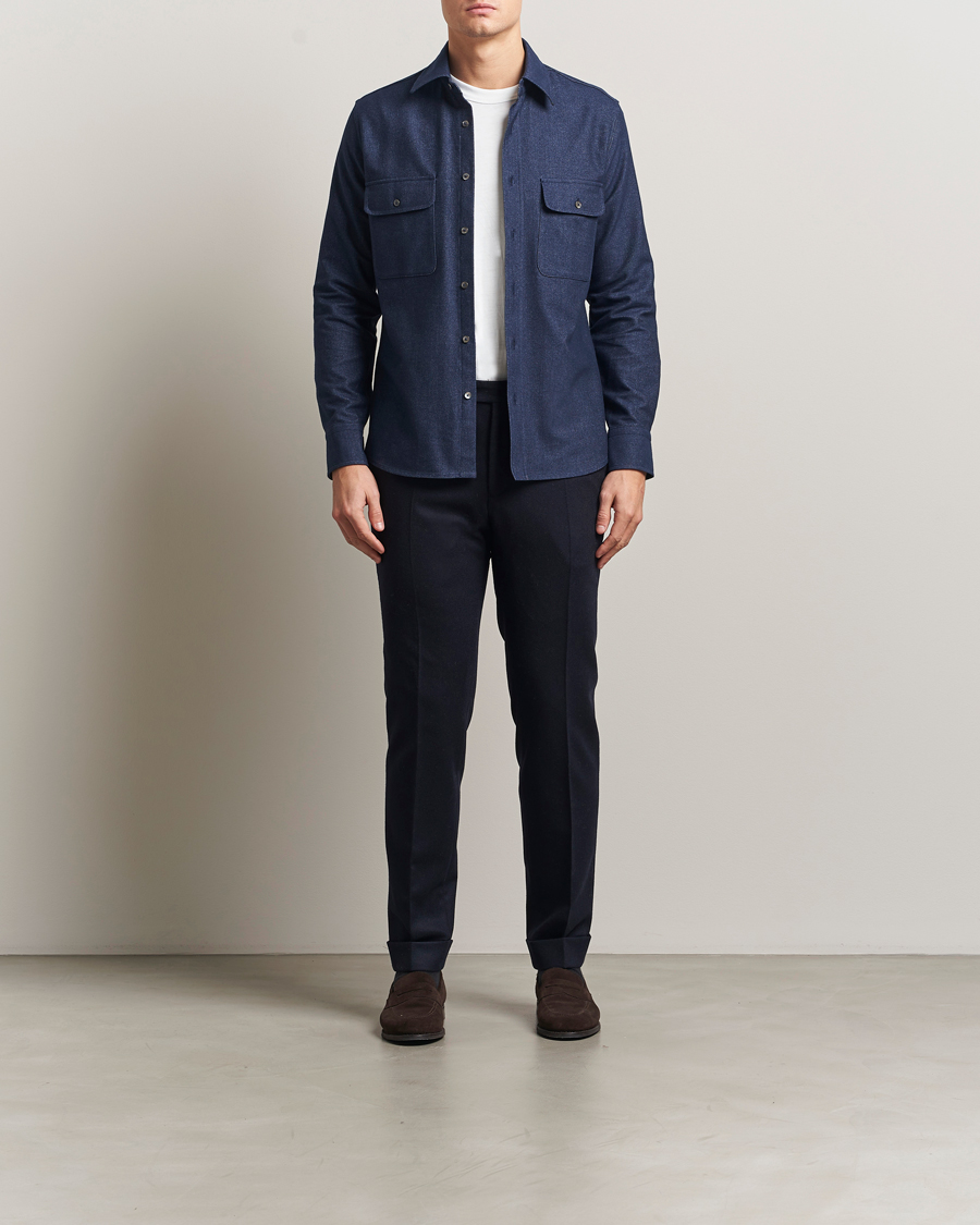 Men | Shirts | Grigio | Heavy Twill Overshirt Navy