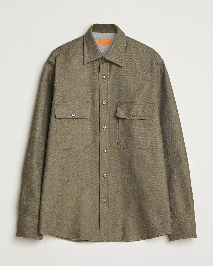 Men | Shirts | Grigio | Heavy Twill Overshirt Military