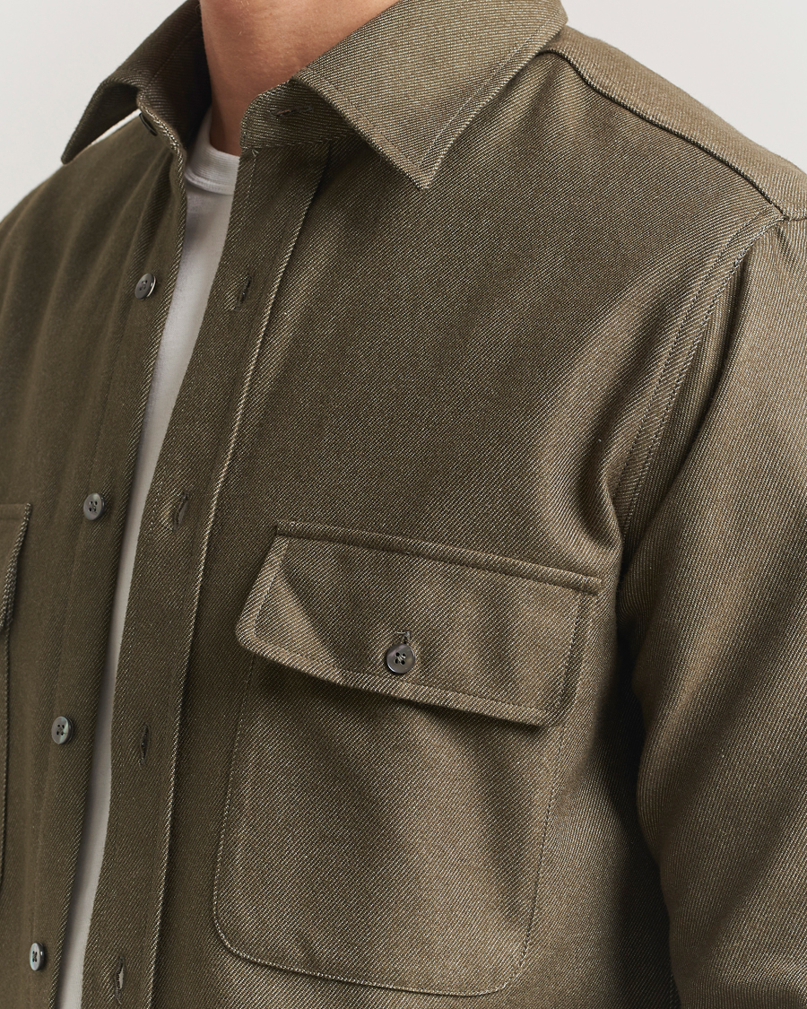 Men | Shirts | Grigio | Heavy Twill Overshirt Military