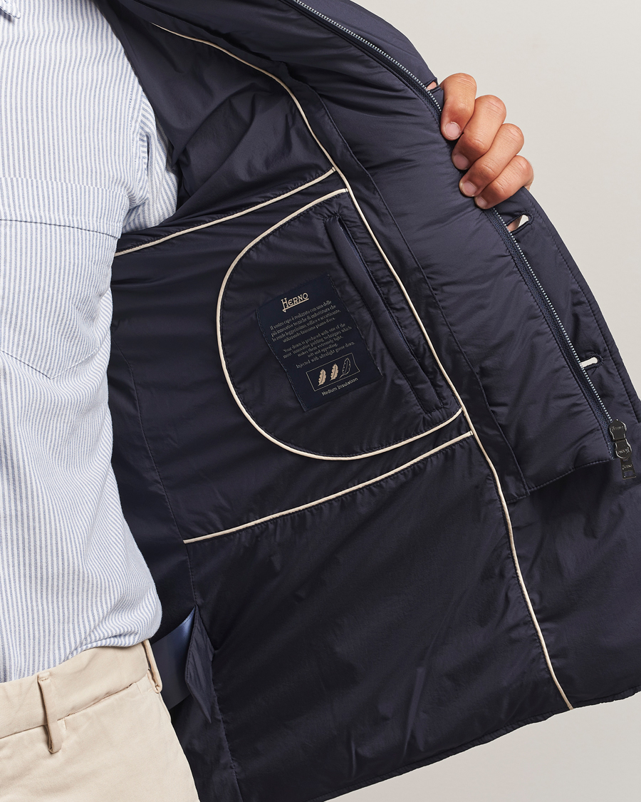 Men | Coats & Jackets | Herno | Nylon Down Blazer Navy