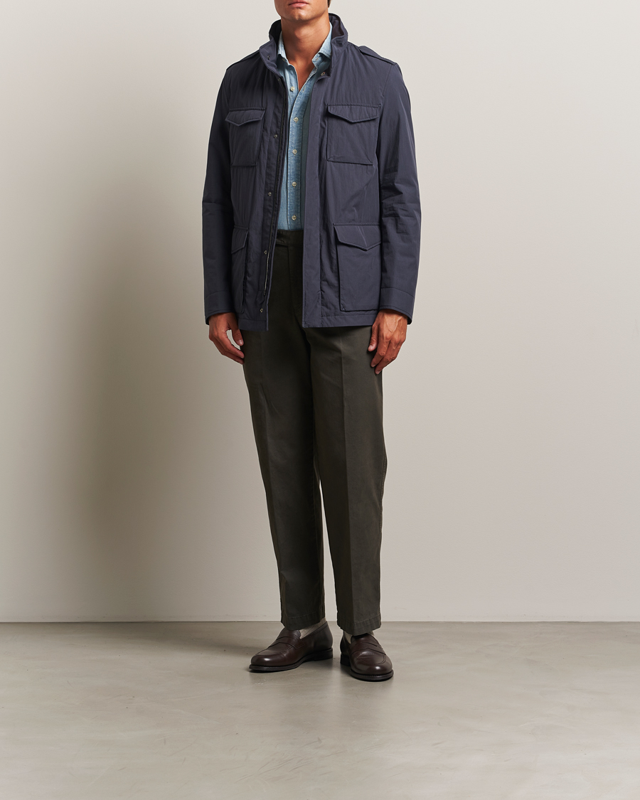 Herno Soft Nylon Field Jacket Navy at CareOfCarl.com