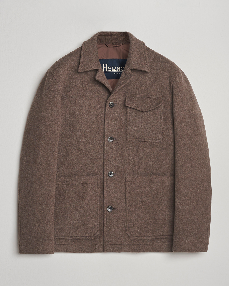 【送料&関税込】Herno Beige Virgin Wool Jacket Herno Soft Wool Field Jacket Beige at CareOfCarl.com