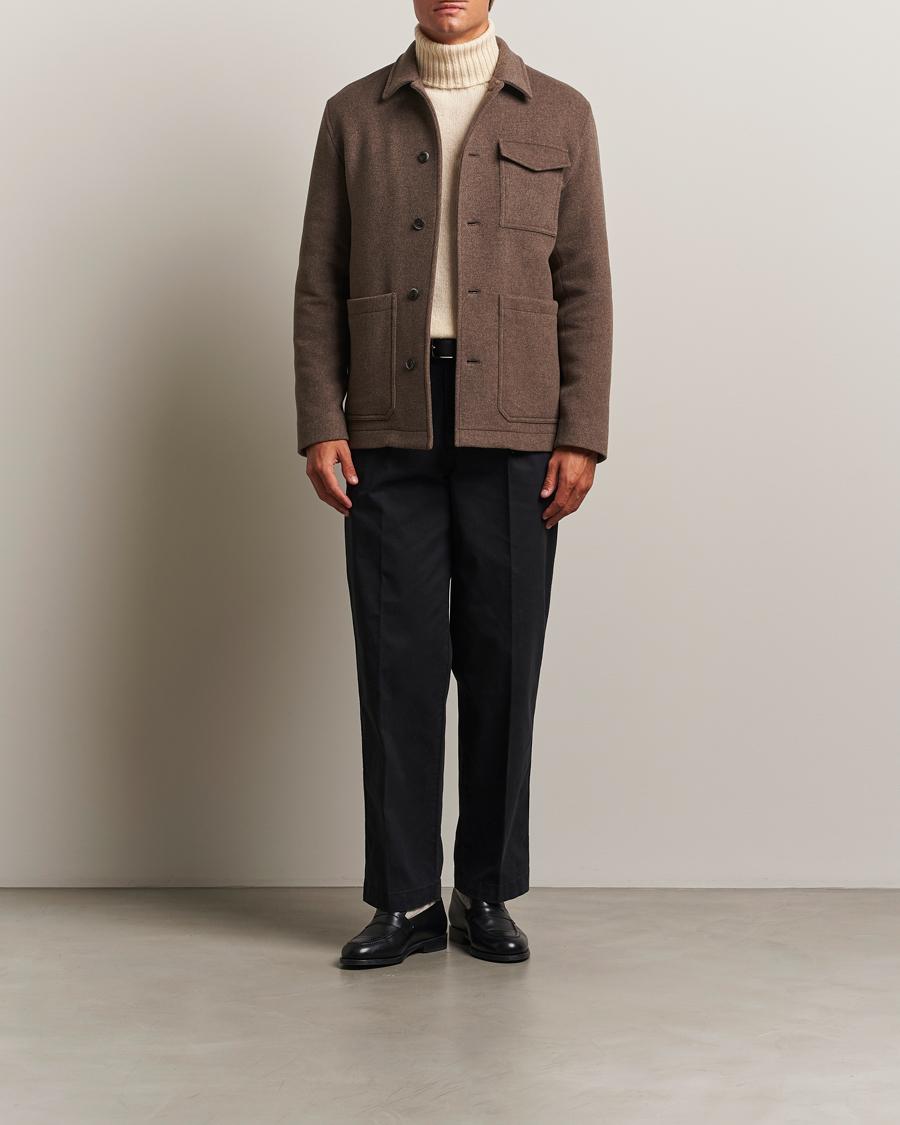 Herno Soft Wool Field Jacket Beige at CareOfCarl.com
