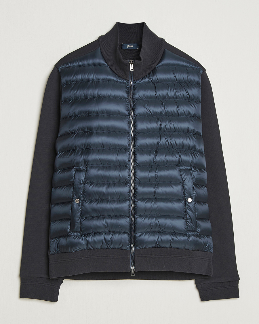 Herno Hybrid Full Zip Cardigan Navy at CareOfCarl.com