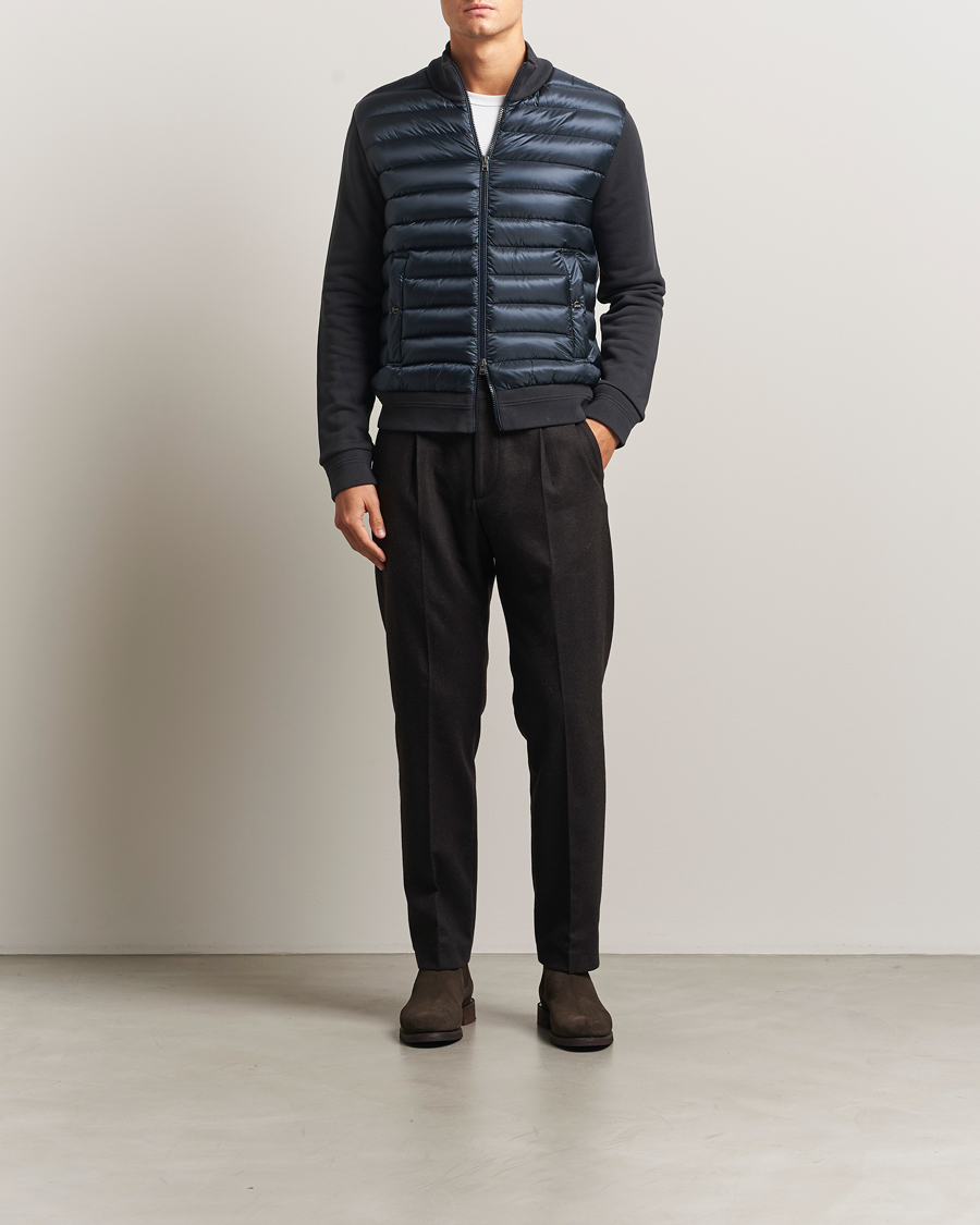 Herno Hybrid Full Zip Cardigan Navy at CareOfCarl.com