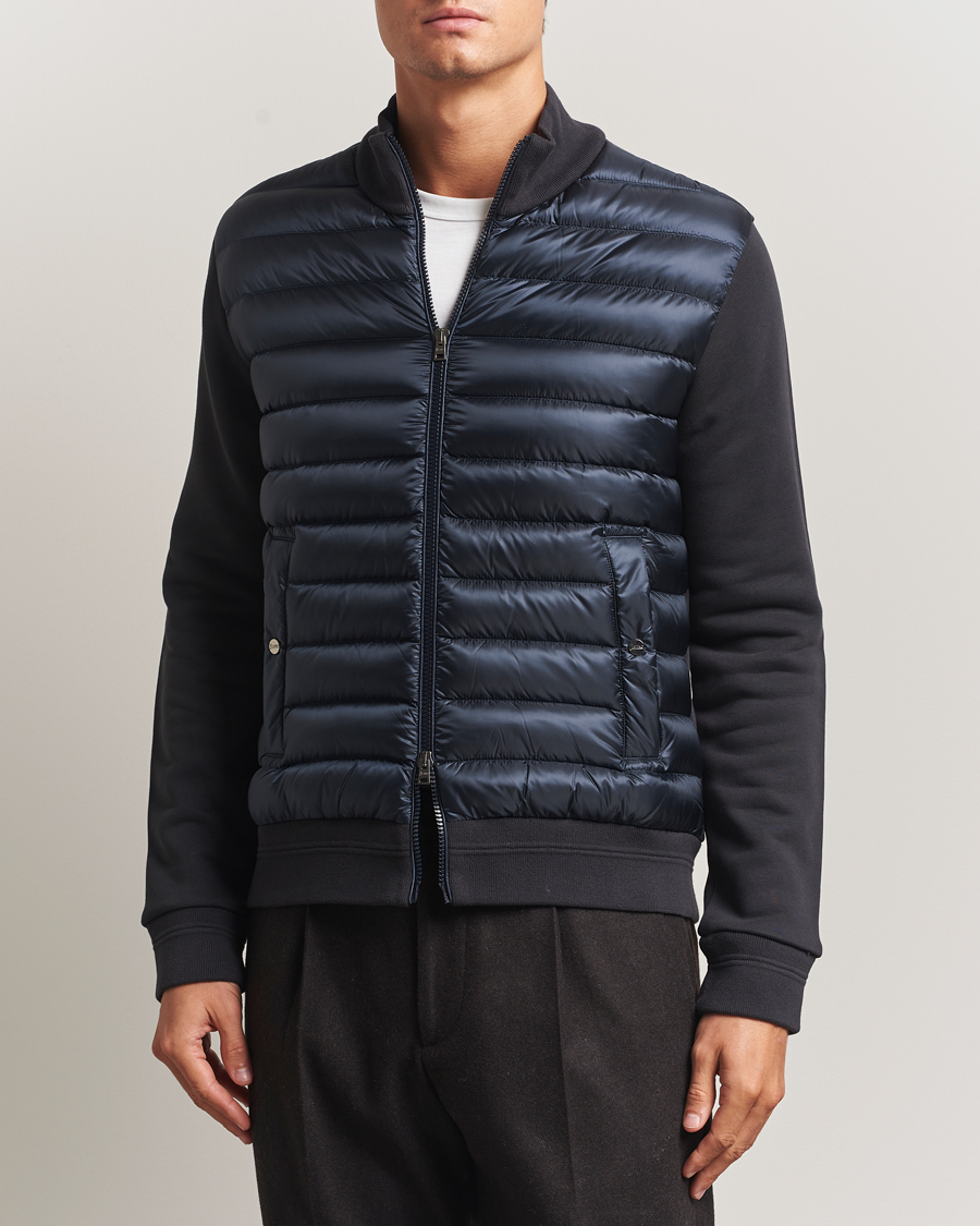 Herno Hybrid Full Zip Cardigan Navy at CareOfCarl.com