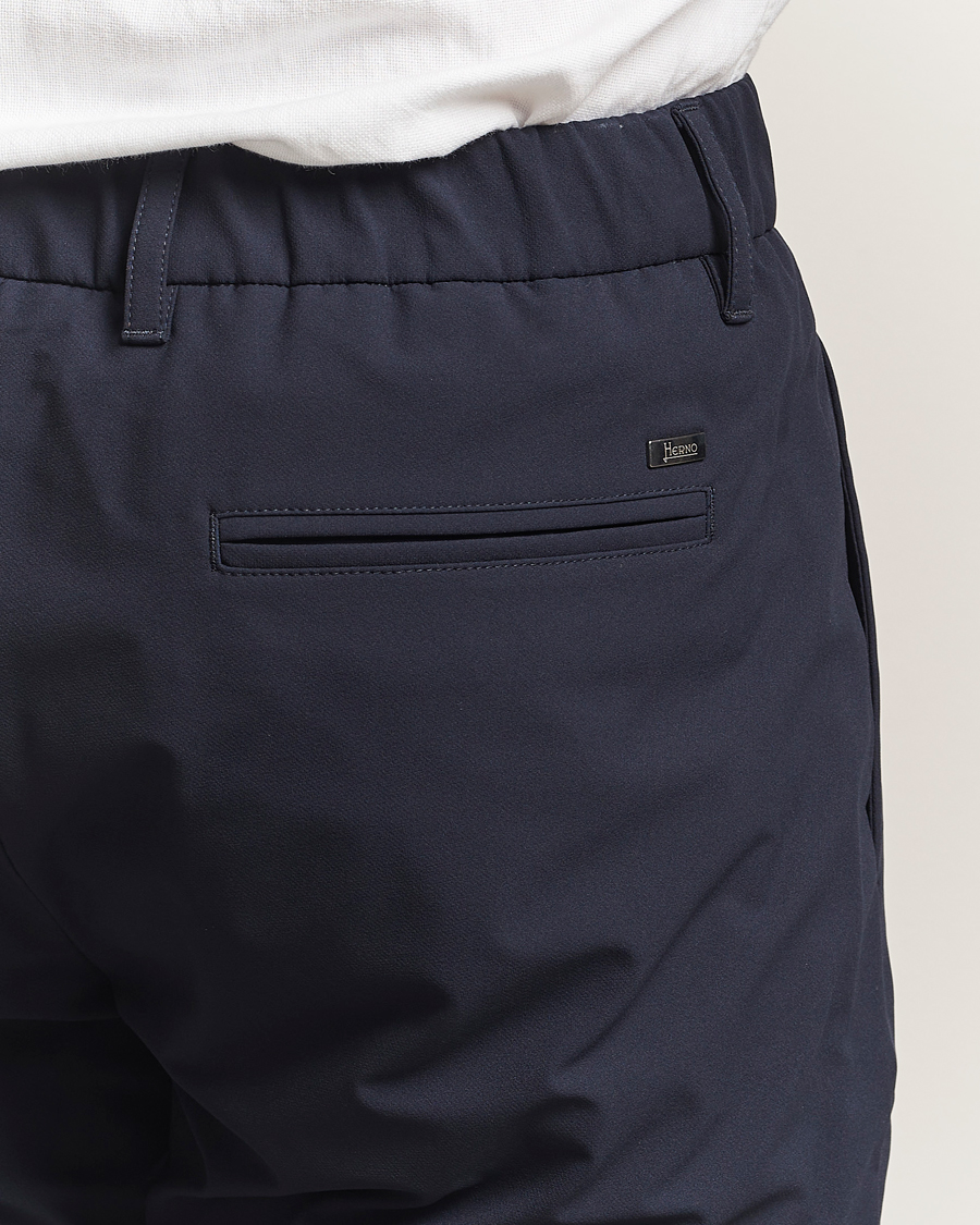 Men | Trousers | Herno | Pleated Technical Cotton Trousers Navy