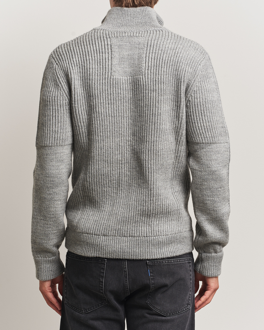 Men | Sweaters & Knitwear | Sail Racing | Ridge Wool Heavy Knitted Full Zip Grey Melange