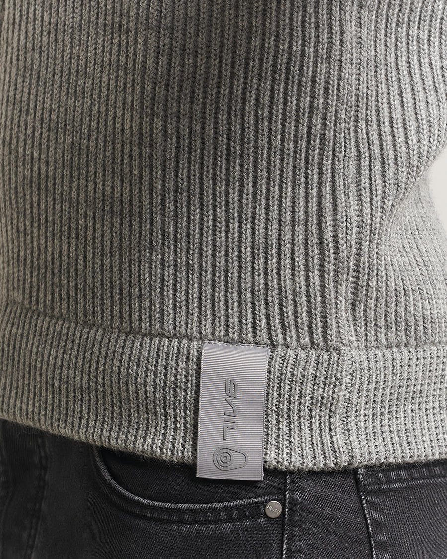 Men | Sweaters & Knitwear | Sail Racing | Ridge Wool Heavy Knitted Full Zip Grey Melange