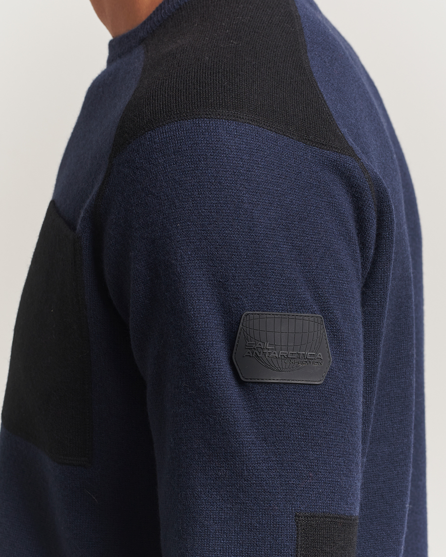 Men | Sweaters & Knitwear | Sail Racing | Spine Wool/Cashmere Knitted Crew Neck Dark Navy