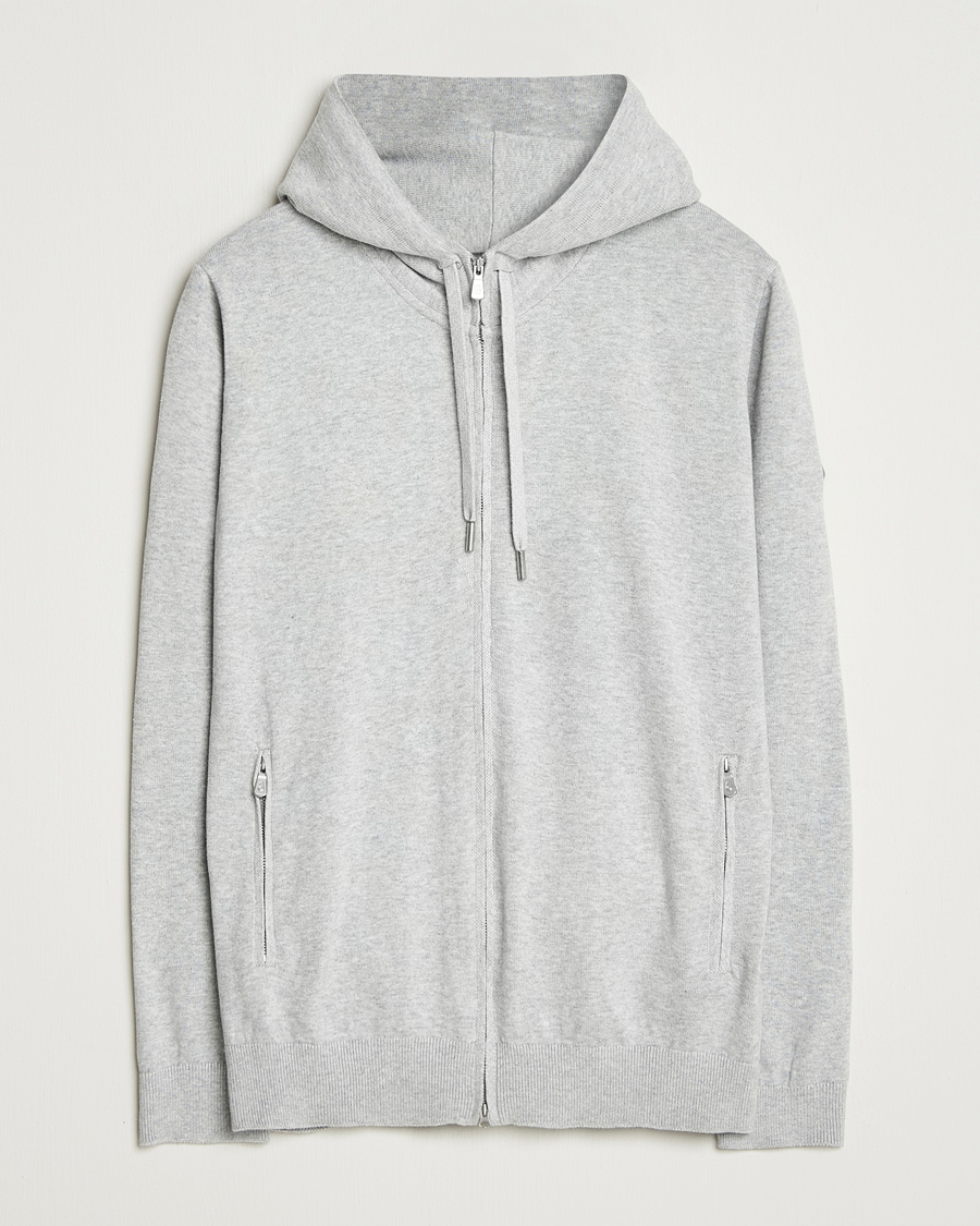 Men | Sweaters & Knitwear | Sail Racing | Bowman Knitted Full Zip Hoodie Grey Melange