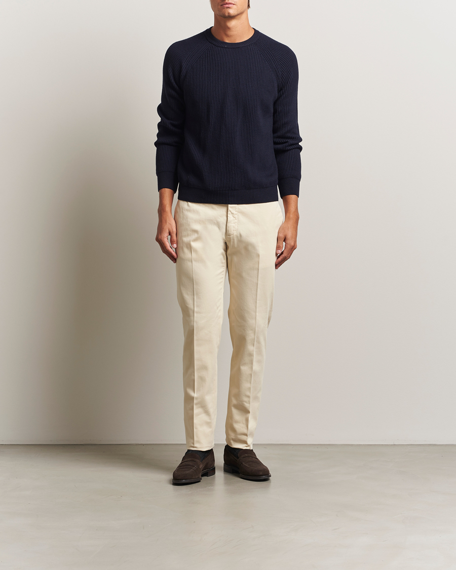 Men | Trousers | Incotex | Slim Fit Cotton Stretch Chinos Off White