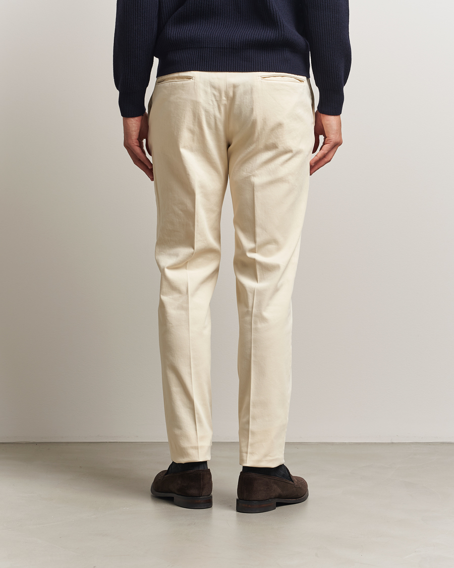 Men | Trousers | Incotex | Slim Fit Cotton Stretch Chinos Off White