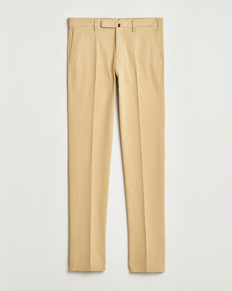 Men | Trousers | Incotex | Slim Fit Cotton Stretch Chinos Beige
