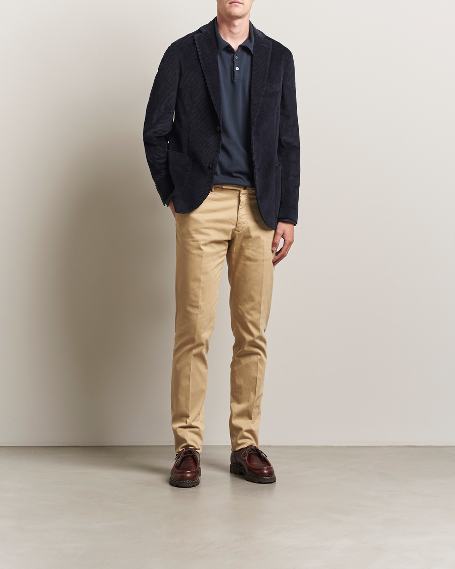 Men | Trousers | Incotex | Slim Fit Cotton Stretch Chinos Beige