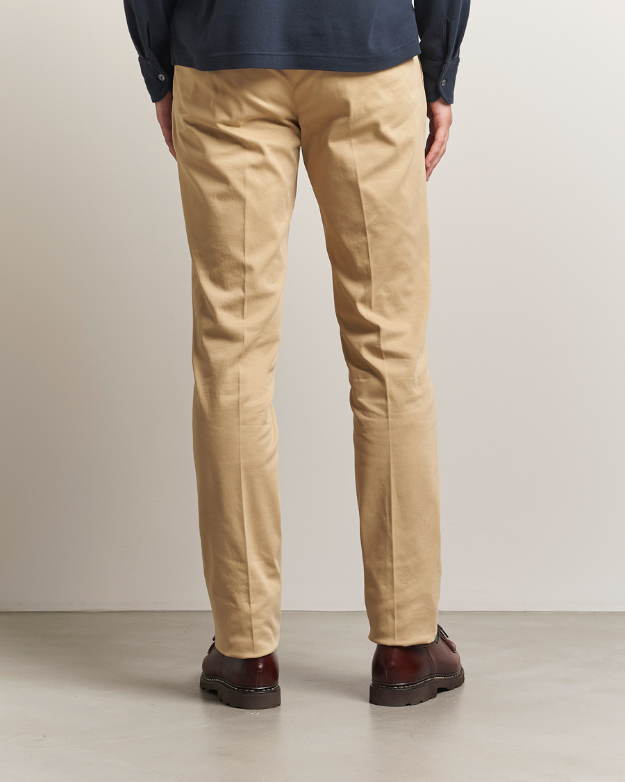 Men | Trousers | Incotex | Slim Fit Cotton Stretch Chinos Beige
