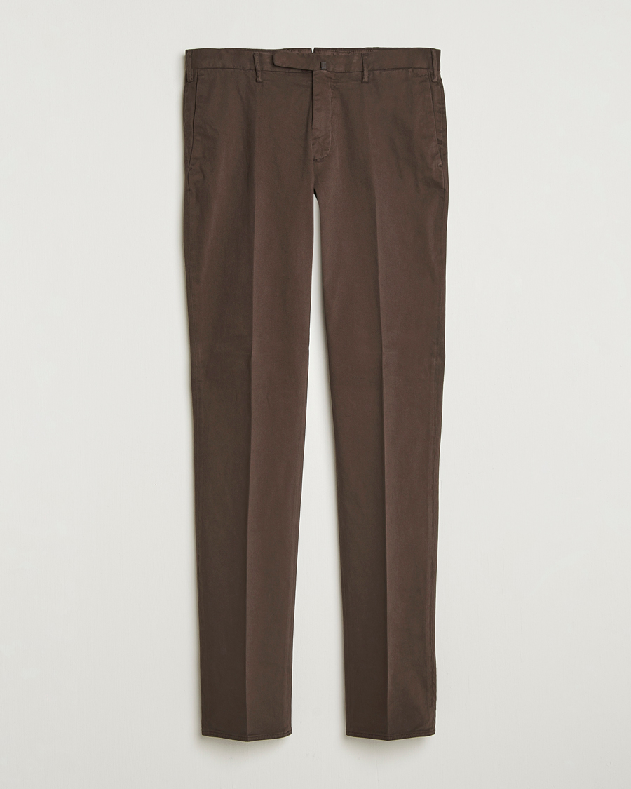 Men | Trousers | Incotex | Slim Fit Cotton Stretch Chinos Dark Brown