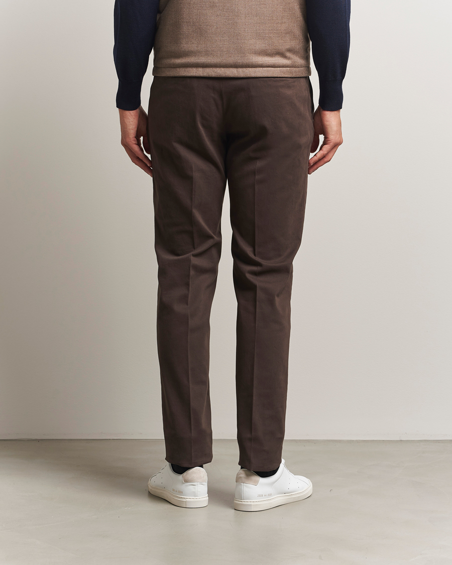 Men | Trousers | Incotex | Slim Fit Cotton Stretch Chinos Dark Brown