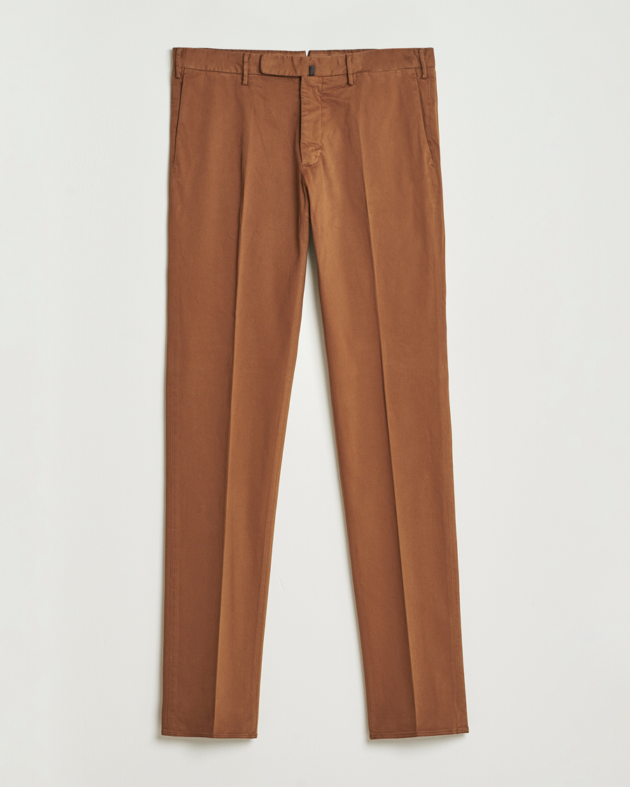 Men | Trousers | Incotex | Slim Fit Cotton Stretch Chinos Brown
