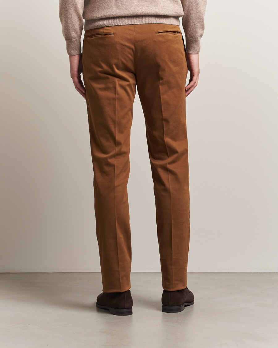 Men | Trousers | Incotex | Slim Fit Cotton Stretch Chinos Brown