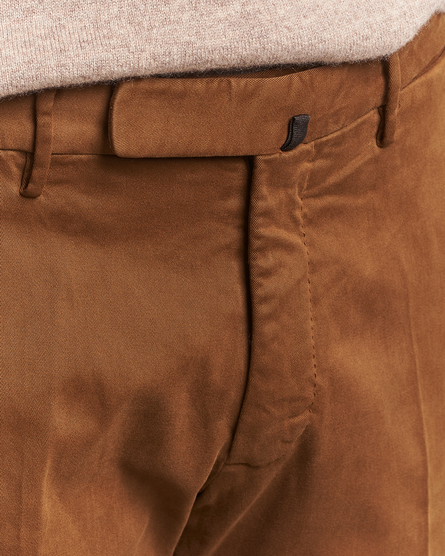 Men | Trousers | Incotex | Slim Fit Cotton Stretch Chinos Brown