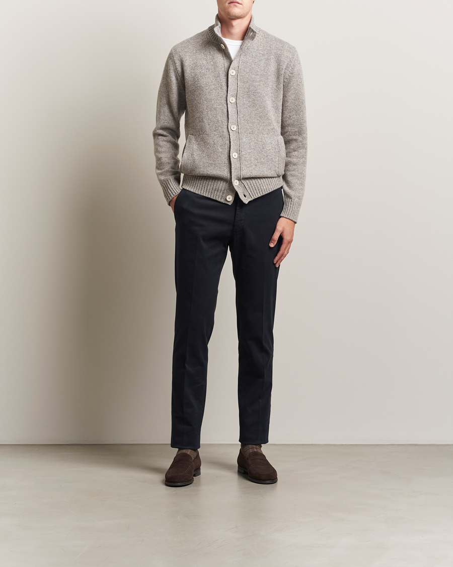 Men | Trousers | Incotex | Slim Fit Cotton Stretch Chinos Navy