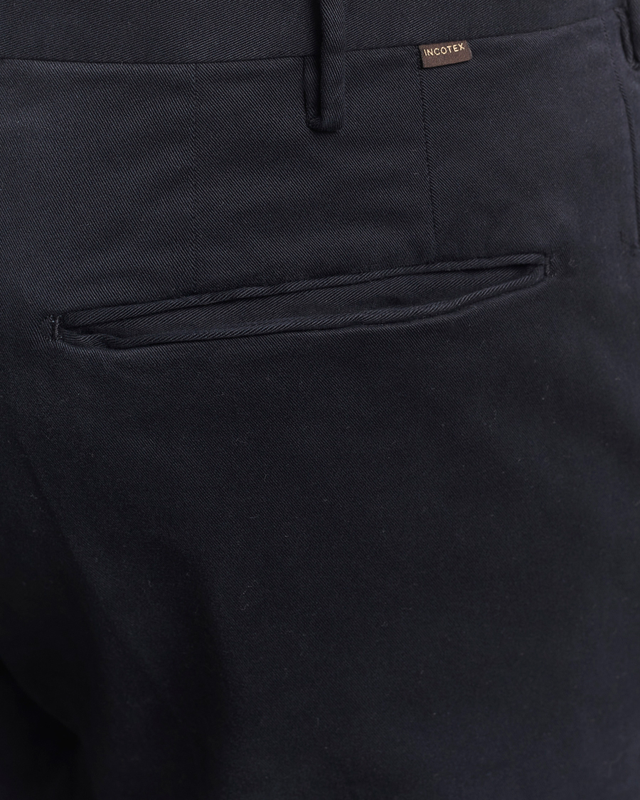 Men | Trousers | Incotex | Slim Fit Cotton Stretch Chinos Navy