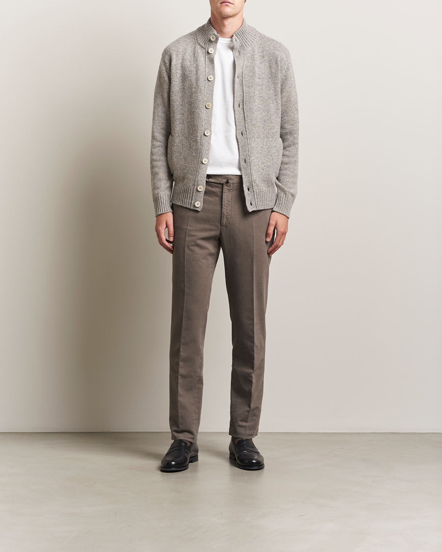 Men | Trousers | Incotex | Regular Fit Cotton Stretch Chinos Grey