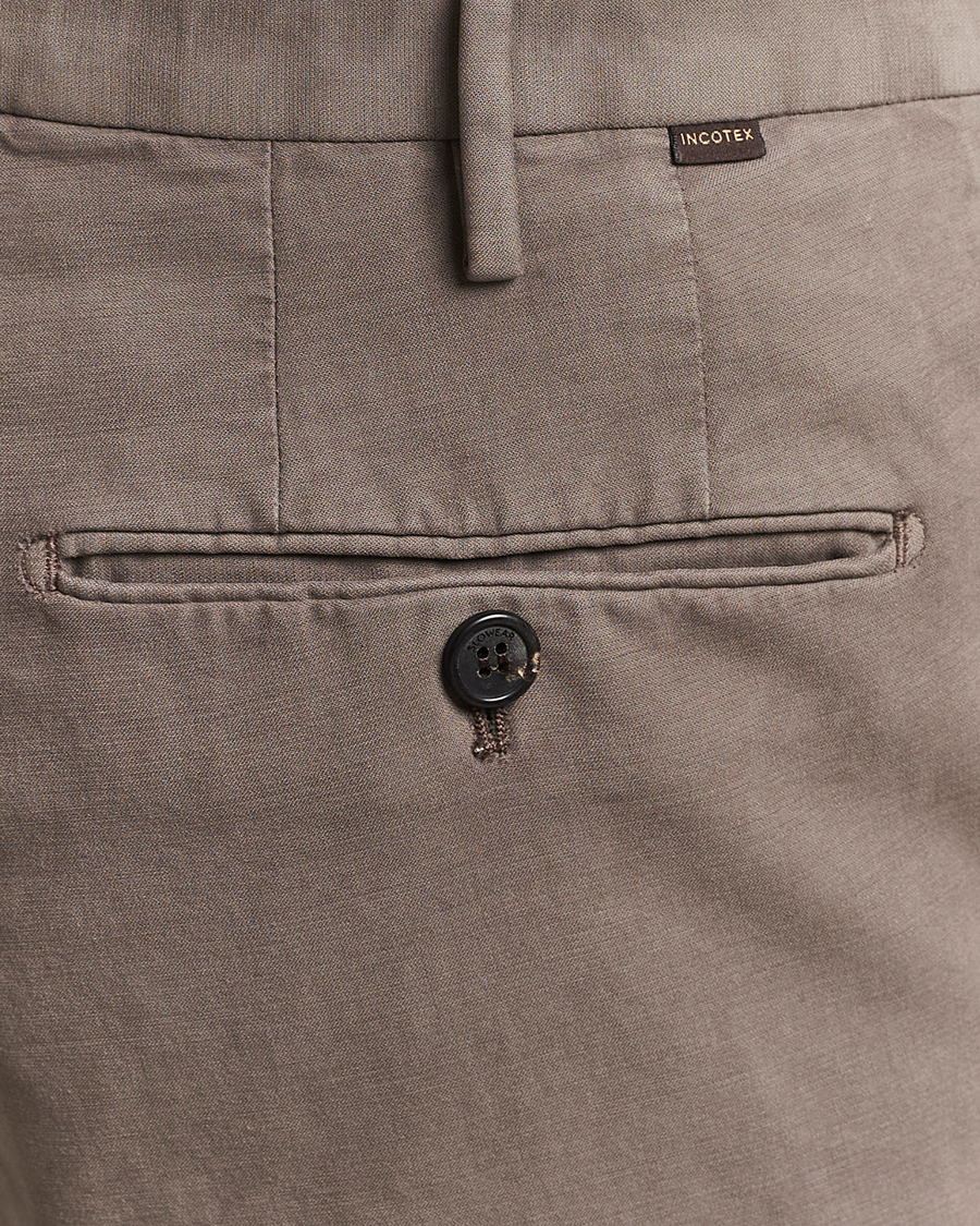 Men | Trousers | Incotex | Regular Fit Cotton Stretch Chinos Grey