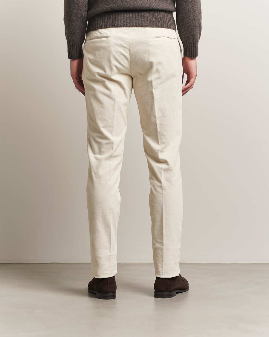 Men | Trousers | Incotex | Slim Fit Baby Corduroy Trousers Off White