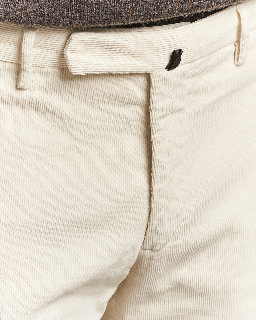 Men | Trousers | Incotex | Slim Fit Baby Corduroy Trousers Off White