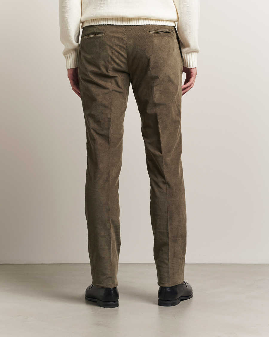 Men | Trousers | Incotex | Slim Fit Baby Corduroy Trousers Taupe