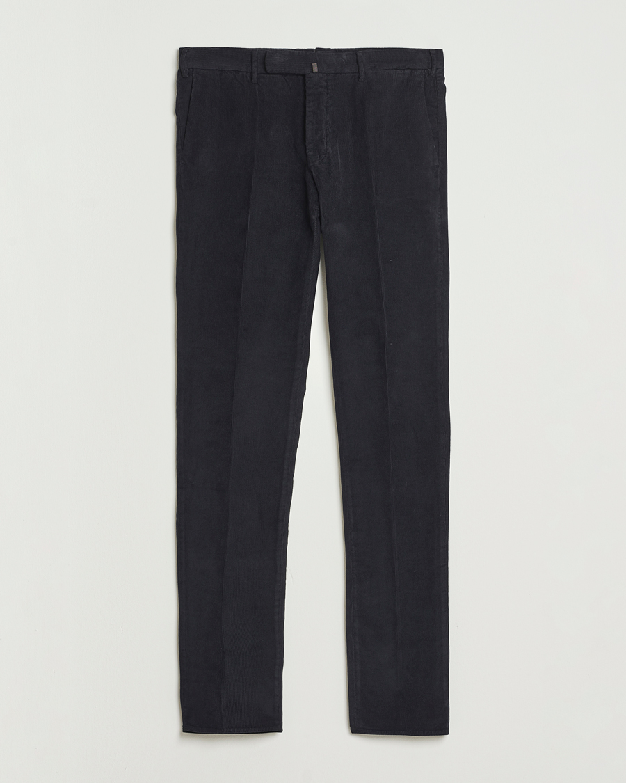 Men | Trousers | Incotex | Slim Fit Baby Corduroy Trousers Navy