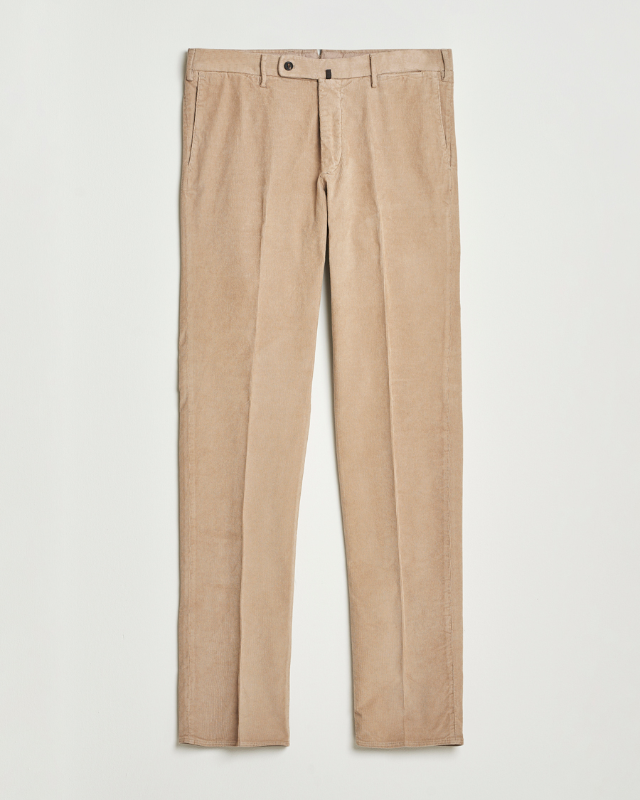 Men | Trousers | Incotex | Regular Fit Baby Corduroy Trousers Beige