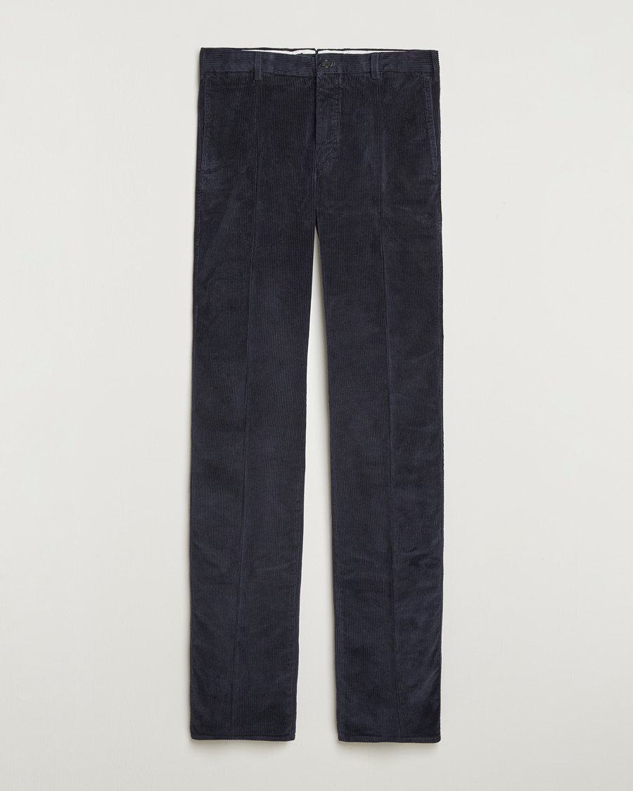 Men | Trousers | Incotex | Regular Fit British Corduroy Trousers Navy
