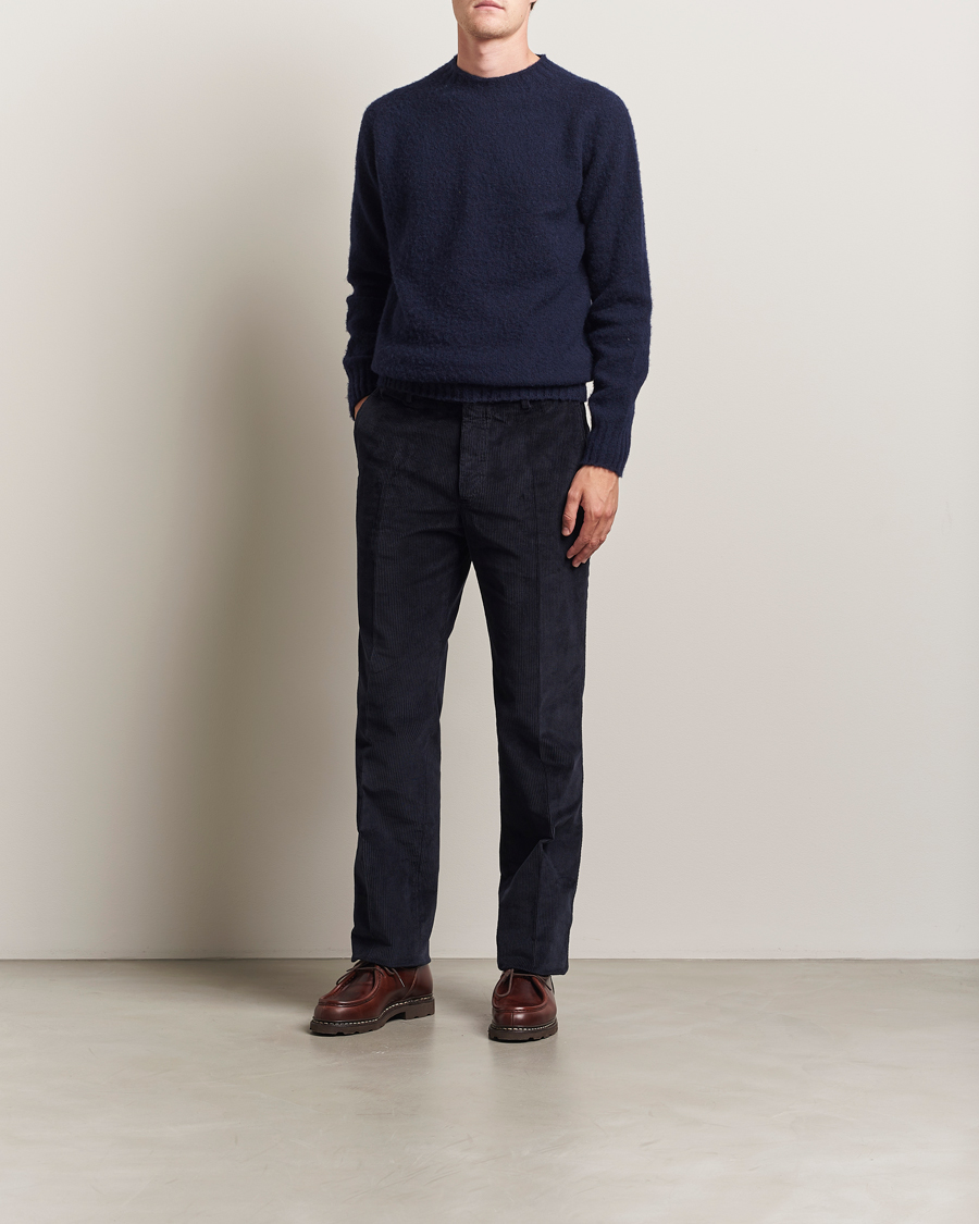 Men | Trousers | Incotex | Regular Fit British Corduroy Trousers Navy