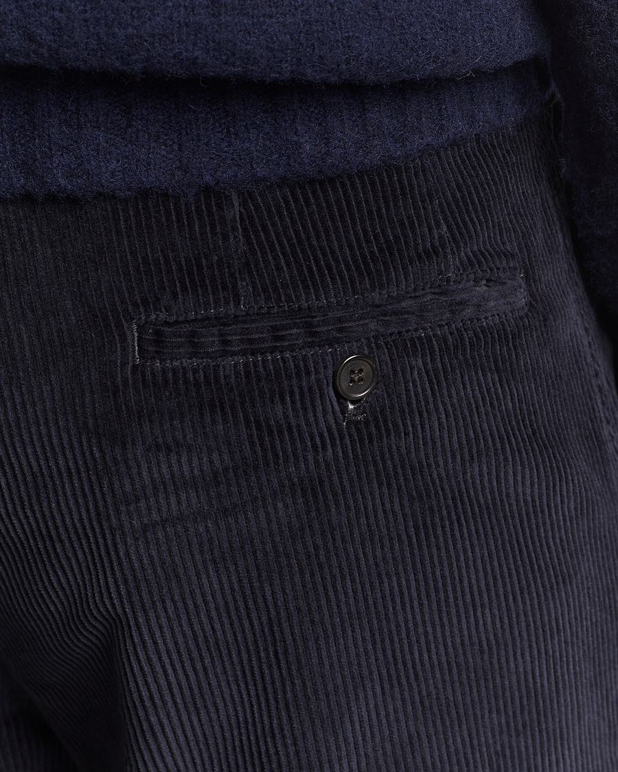 Men | Trousers | Incotex | Regular Fit British Corduroy Trousers Navy