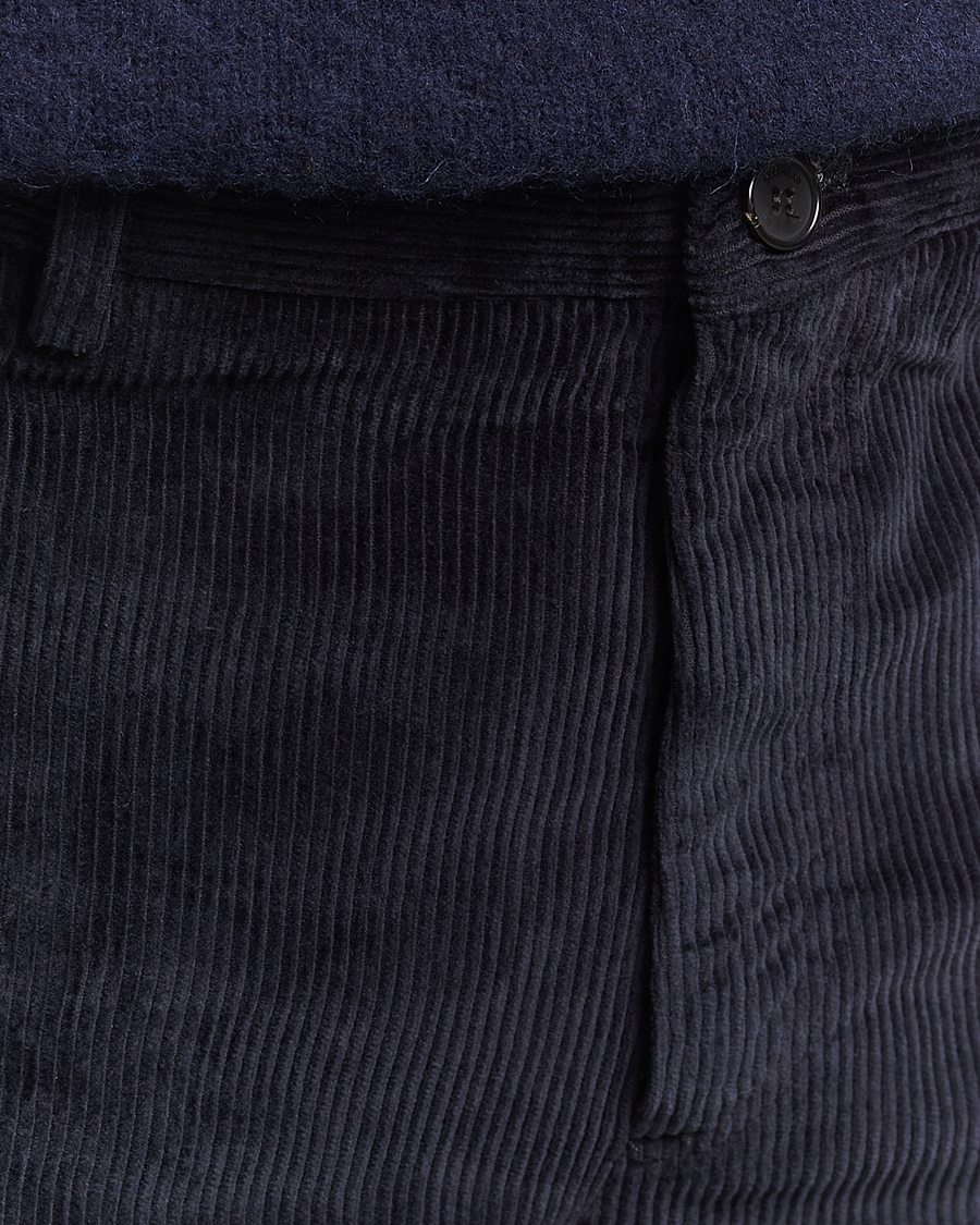 Men | Trousers | Incotex | Regular Fit British Corduroy Trousers Navy