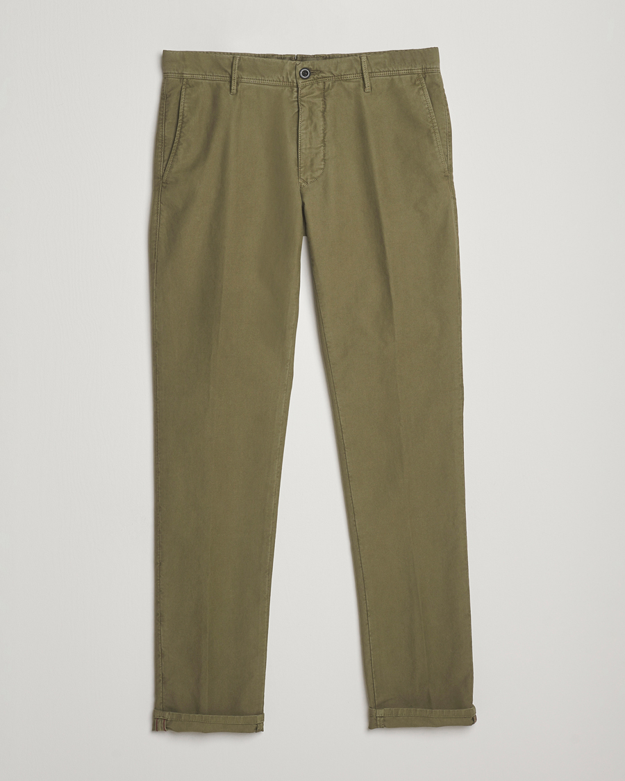 Men | Trousers | Incotex | Slim Fit Garment Dyed Slacks Green