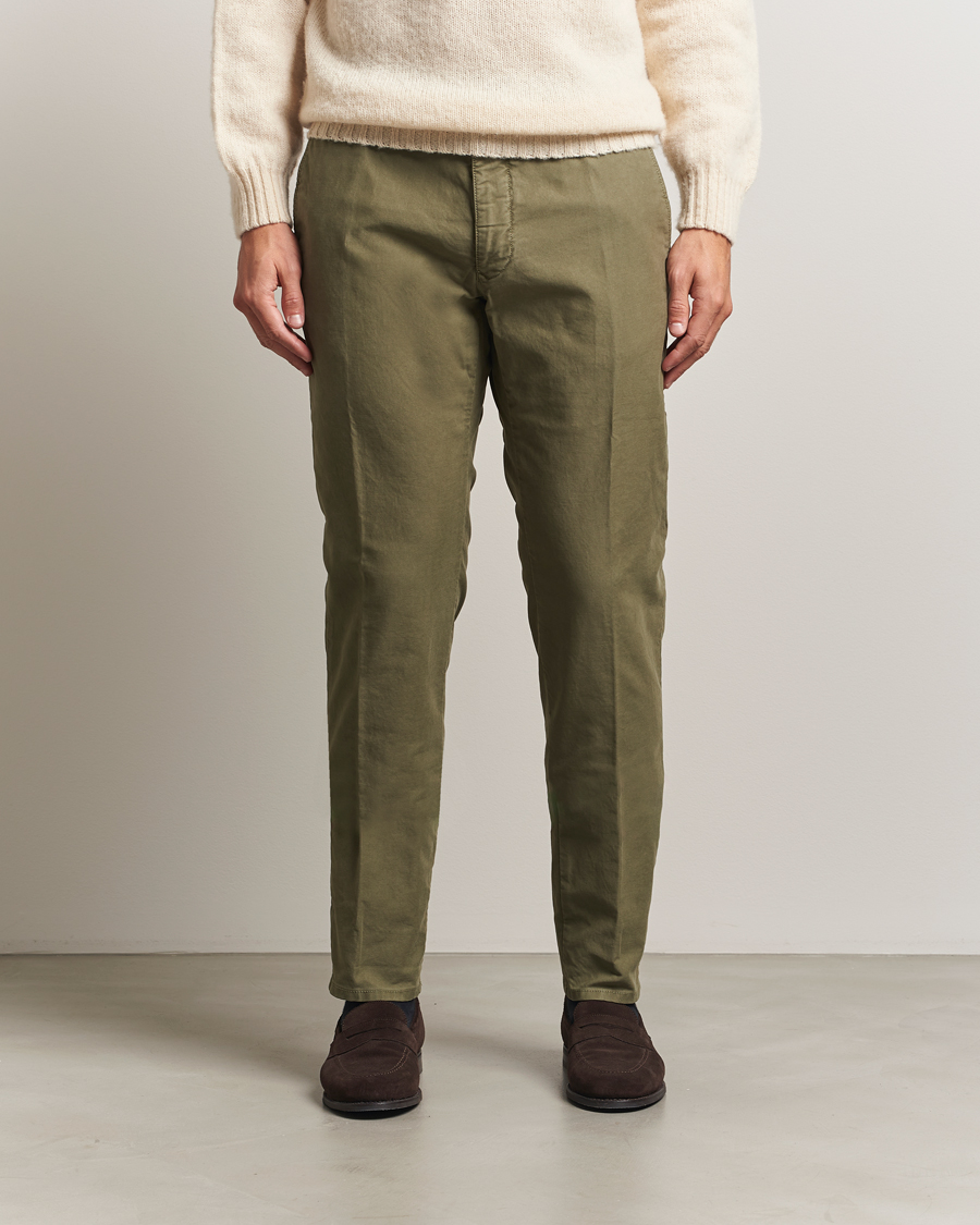 Incotex Slim Fit Garment Dyed Slacks Green at CareOfCarl.com