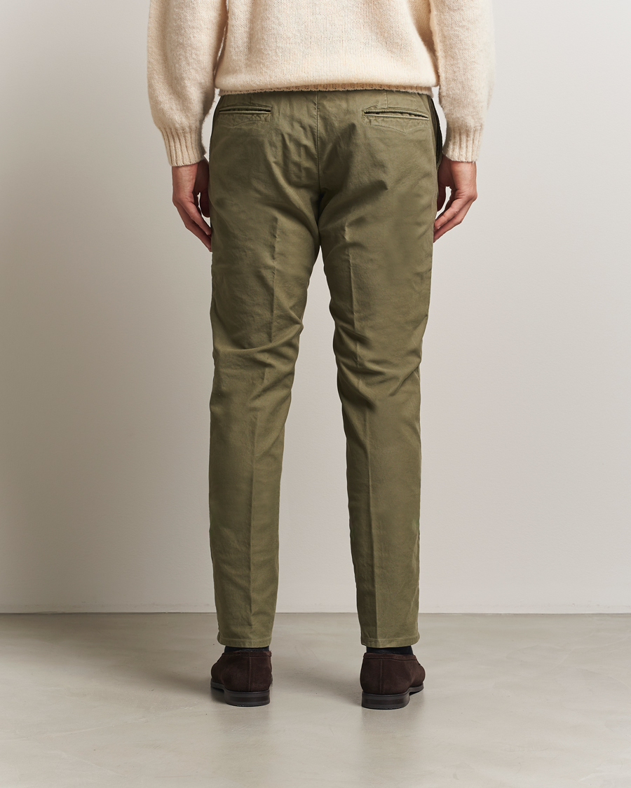 Men | Trousers | Incotex | Slim Fit Garment Dyed Slacks Green